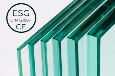 Einscheibensicherheitsglas ESG aus Floatglas (Klar oder farbig)