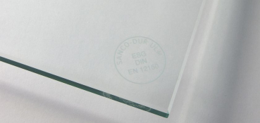 Einscheibensicherheitsglas ESG aus satiniertem Glas 4-8mm (oder auch SATIN, Mattglas bzw. Milchglas genannt) auch in Eurowhite- / Weißglas erhältlich